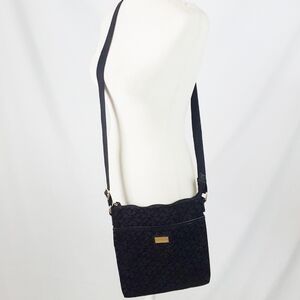 Tommy Hilfiger Black‎ Canvas Monogram Crossbody Bag